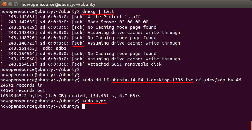 Write ISO image to USB